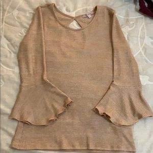 Peach top with flowy sleeves